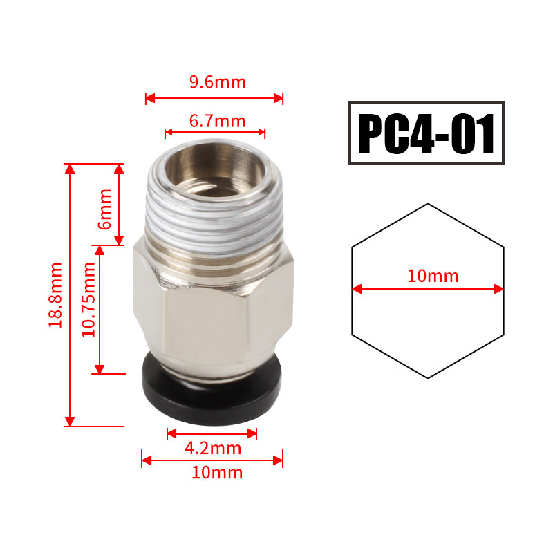 10pcs/lot PC4-M10 Pneumatic Co - đánh giá và giá Ptfe Tape Thread